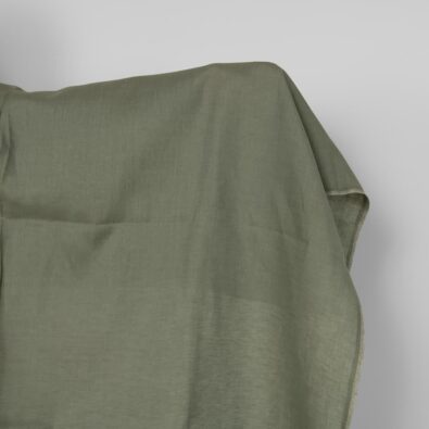 Tkanina lniana zielony w szarość melanż