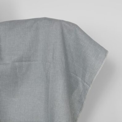 Tkanina lniana w szaro - białą kratkę