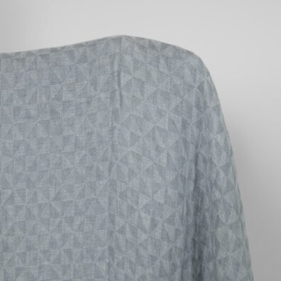 Prana żakardowa tkanina lniana w szare trójkąty