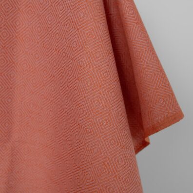 Pomarańczowy len z bawełną w romby