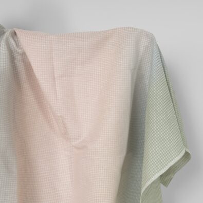 Szaro - różowa tkanina konopie z bawełną