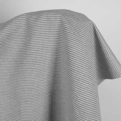 Len z bawełną w szary wzorek "gęsia łapka"