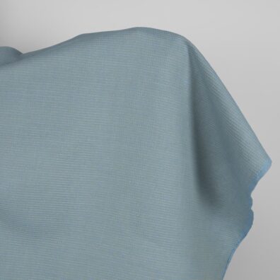 Niebieski w zieleń waflowy len z bawełną