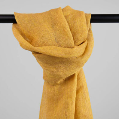 Żółty szalik z pranego lnu