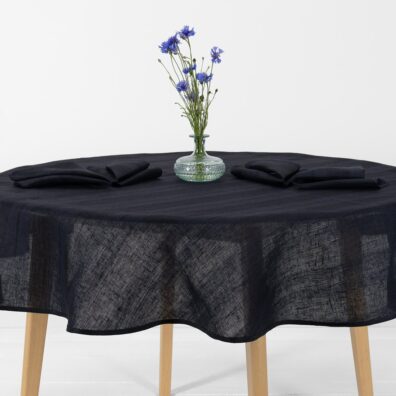 Granatowy obrus okrągły lub owalny