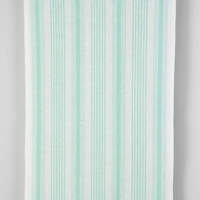 Ścierkowa tkanina len bawełna w jasne zielone paski