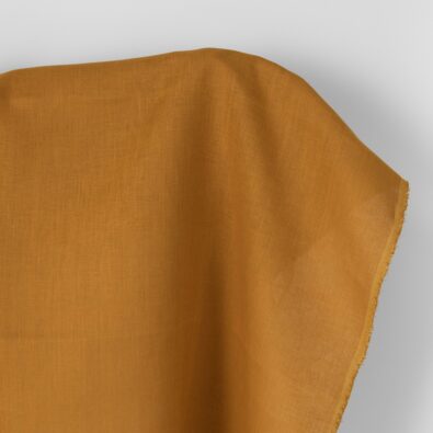 Tkanina lniana ciemna musztarda
