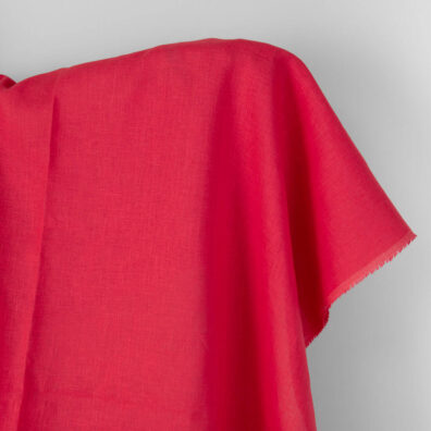 Tkanina lniana czerwony koral
