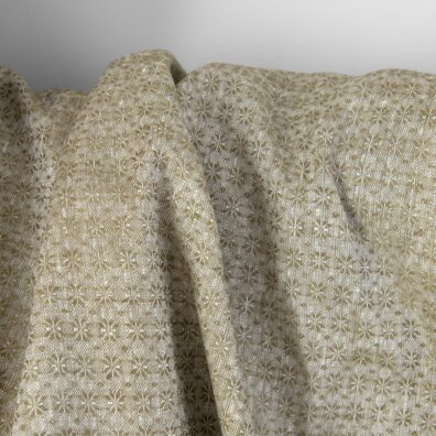 Żakardowa tkanina lniana w kwiatki