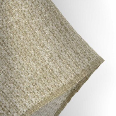 Szaro - zielony len w kwiatki