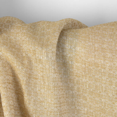 Żółto - biały len w kwiatki