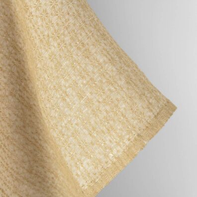 Żakardowy żółty len