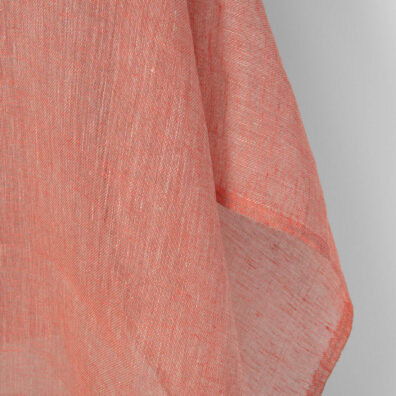 Tkanina lniana szaro -różowy melanż