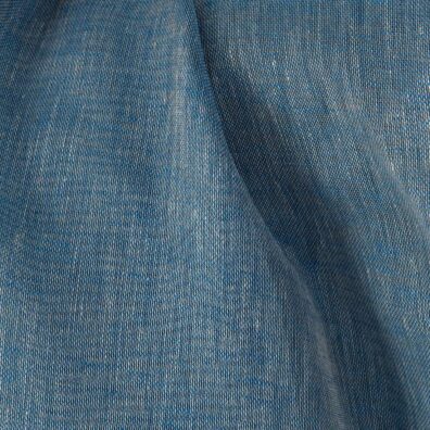 Tkanina lniana szaro -błękitny melanż