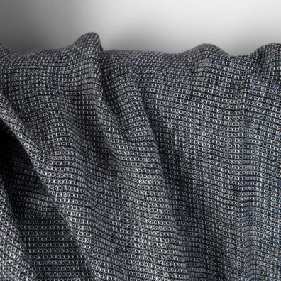 Waflowy czarny melanżowy len 100%