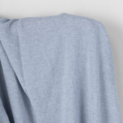 Niebieski melanż prana szeroka tkanina len bawełna