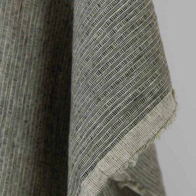 Prana tkanina lniana w brązowe i zielone paski