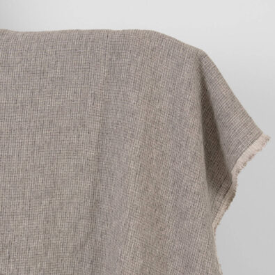 Prany len w kratkę różową i brązową