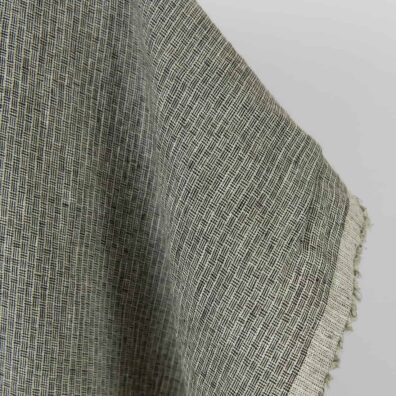 Prany len w kratkę zieloną i czarną