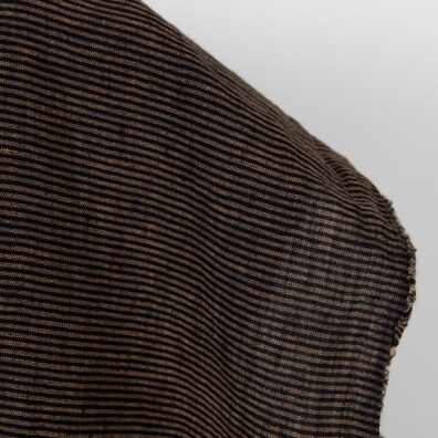 Prany len w paski czarne i brązowe