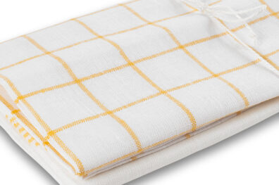 Komplet 2 biało - żółtych ścierek kuchennych