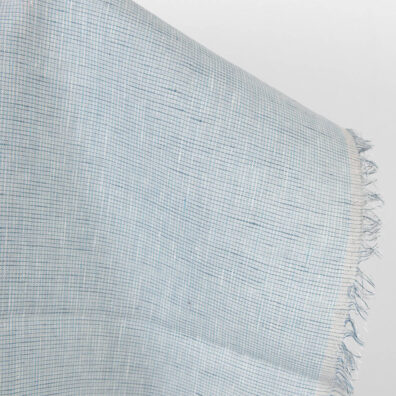 Niebieska melanżowa tkanina lniana