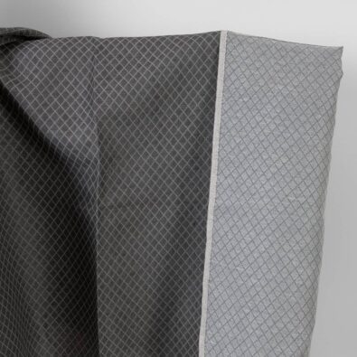 Szary żakardowy w romby len z bawełną