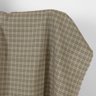 Len w brązową i zieloną kratkę