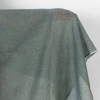 Przeźroczysty niebieski w zieleń melanżowy len