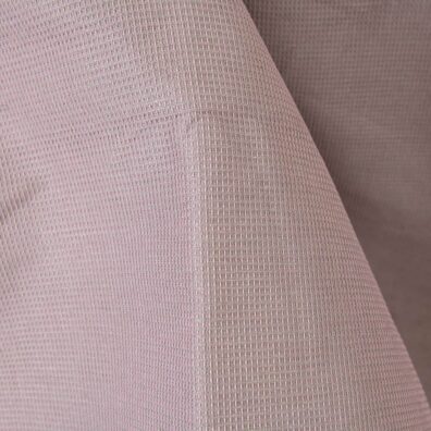 Liliowa w szarość waflowa tkanina lniano - bawełniana