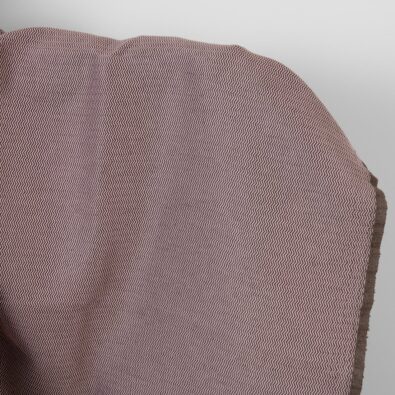 Len z bawełną w brązowy i liliowy zygzak