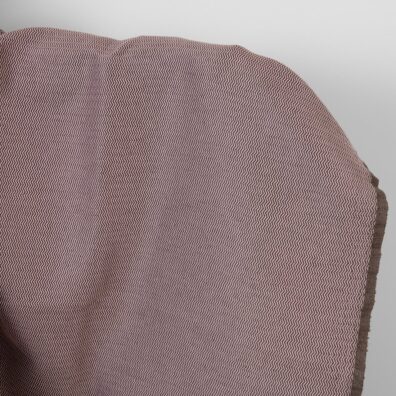 Len z bawełną w brązowy i liliowy zygzak