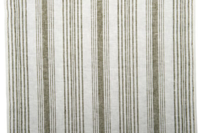 Biały w khaki paski ścierkowy len