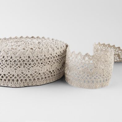 Niebarwiona szara koronka lniana Nr 79