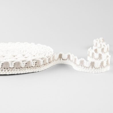 Biało - szara koronka lniana Nr 89