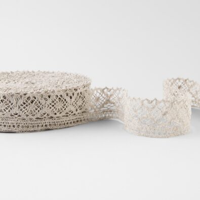 Niebarwiona szara koronka lniana Nr 94