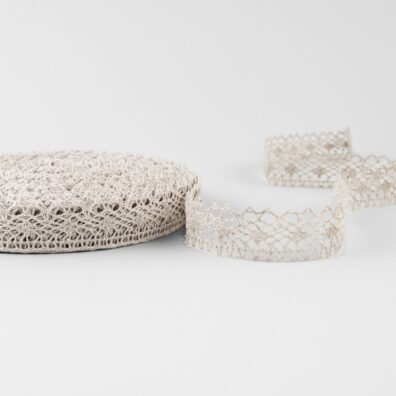 Niebarwiona szara koronka lniana Nr 102