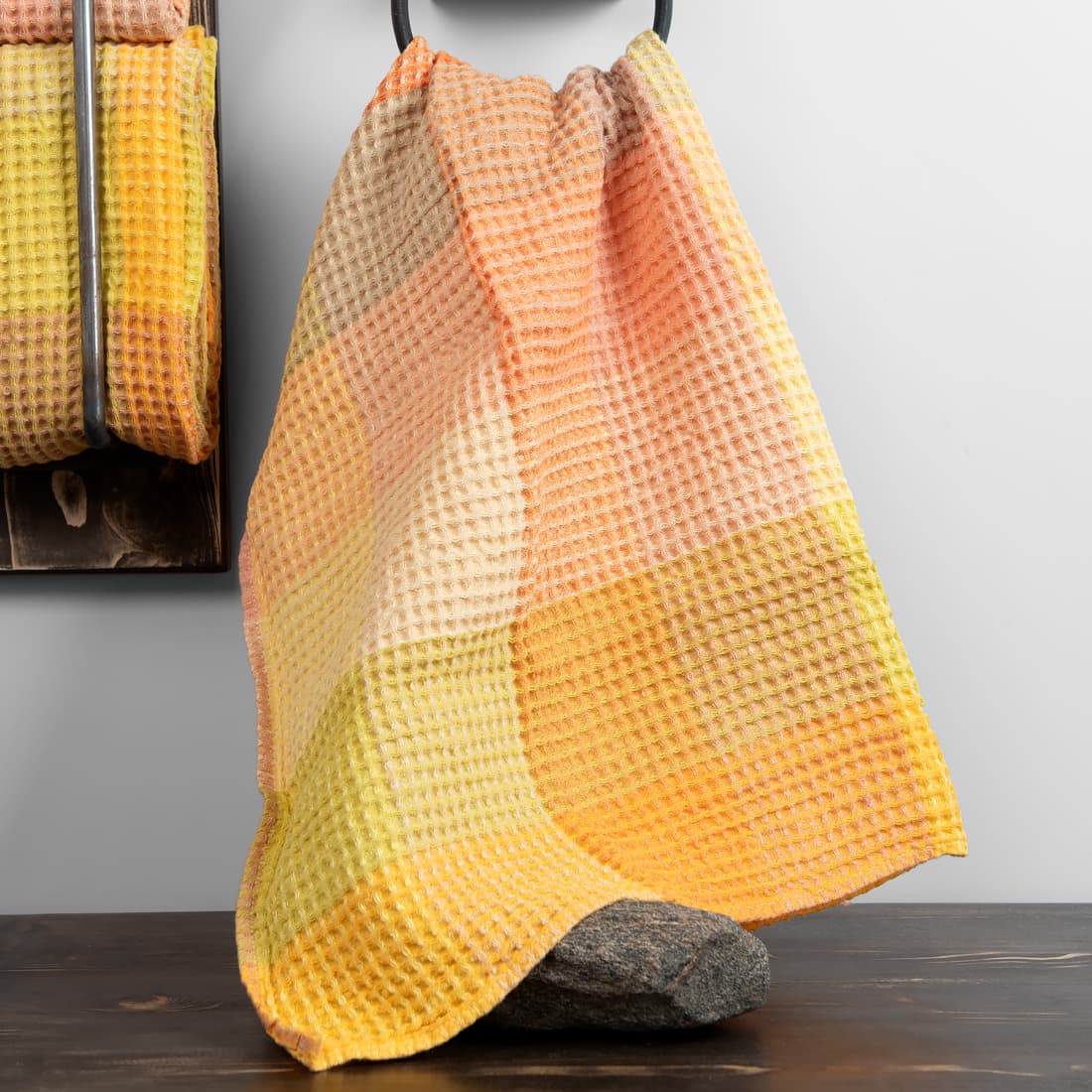 pellava oranssi kylpypyyhe