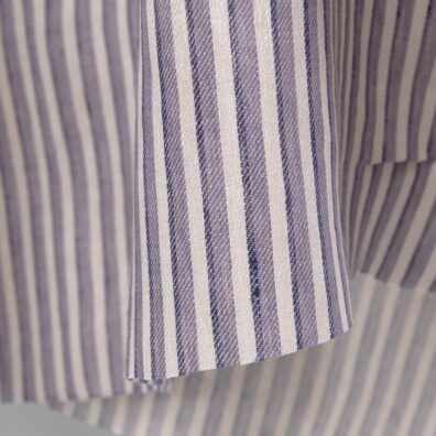 pellava twill raidallinen kangas violetti sininen