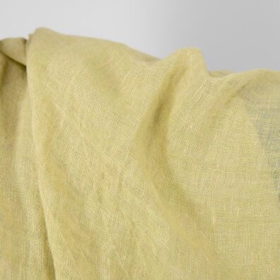 keltainen harso pellavakangas pesty