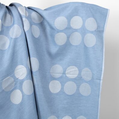 Pellava puuvilla jacquard sininen kangas