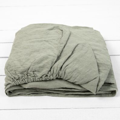 vaaleanvihreä pellavainen lakana