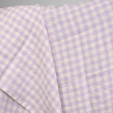 pellava lila pesty kangas ruuduissa