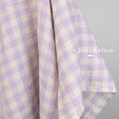 pellava lila pesty kangas ruuduissa