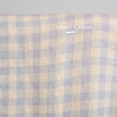 pellava pesty kangas sininen kerma ruutuja