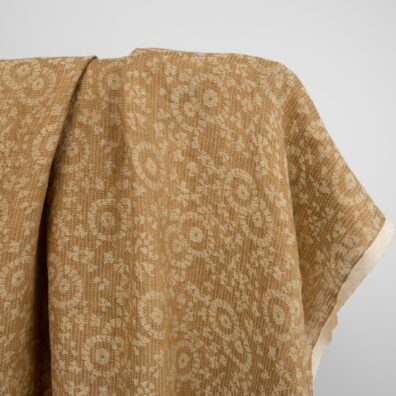 pellava jacquard kullanruskea kangas