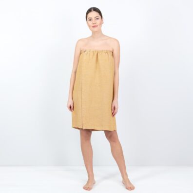 keltainen pellavapyyhe