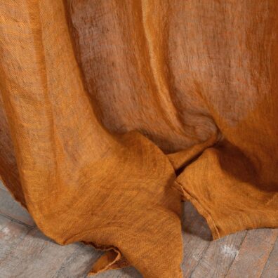 ruskea oranssi pellava verhot