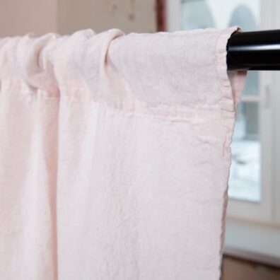 vaaleanpunainen pellava verhot