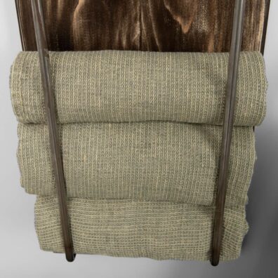 Kellertävän vihreä pellavapyyhe